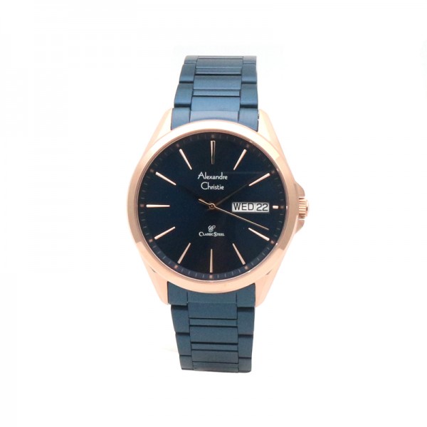 Alexandre Christie AC 8592 Rosegold Blue Man MEBURBU